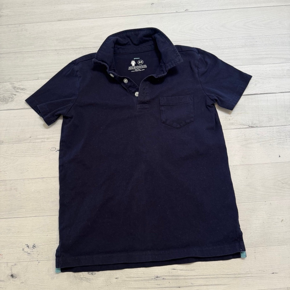 Primary‎ kids navy blue polo shirt 8/9
